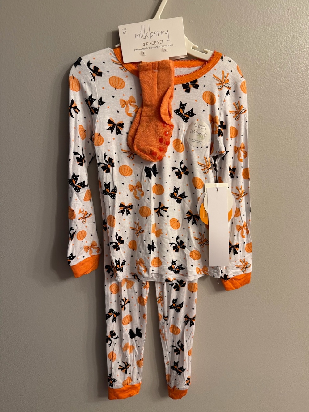 Milkberry 3 Piece Pajama Set - Girls Halloween Bamboo